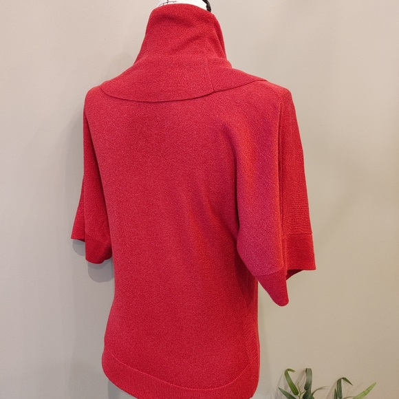 Michael Kors Womens Red Sparkle Cowl Neck Sweater sz XS - Picture 3 of 6